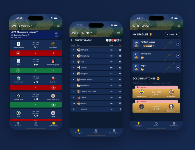 Football Fan Social Gaming App